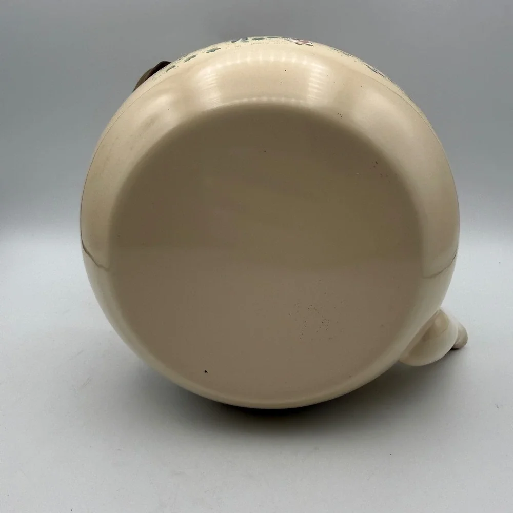 Vintage Tea Kettle Heartland Cottage Farmhouse Folk Art Village Wood Handle Pot